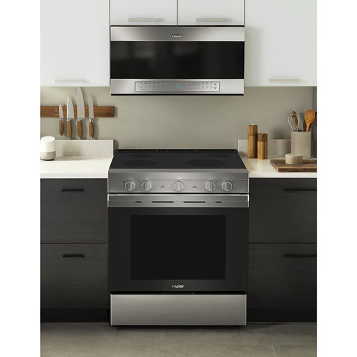 Estufa Eléctrica 240 V Vitrocerámica 30 pulgadas (76 cm) Stainless Steel Haier - QCSS740RNSS